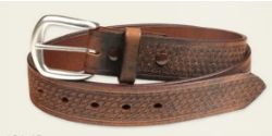 131-45 MEN'S GINGERICH LEATHER BASKETWEAVE LEATHER BELT