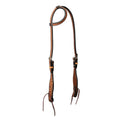 Turquoise Cross Tooled Floral Basketweave Headstall SNGLE EAR 45009-01-01
