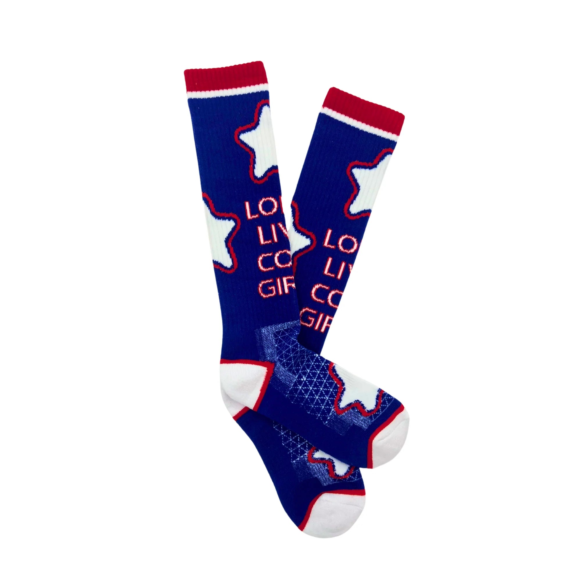LUCKY CHUCK SOCKS LONG LIVE COWGIRLS RED/BLUE LC12-12178