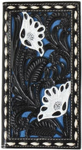 Nocona Western Wallet Mens Rodeo Suede Underlay Black Blue N5414827