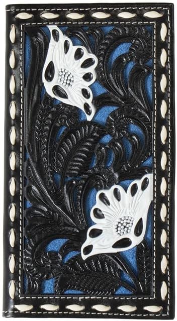 Nocona Western Wallet Mens Rodeo Suede Underlay Black Blue N5414827