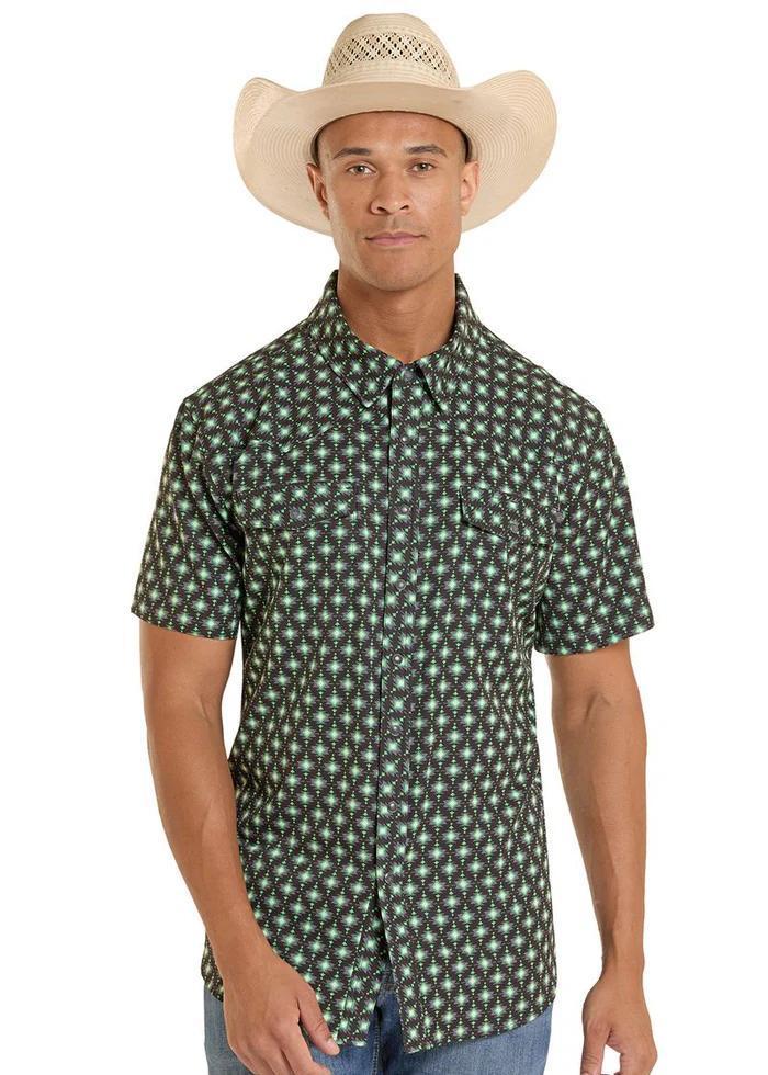Rock & Roll TEK CORE GEO PRINT SS BLACK & GREEN BMN3S08699