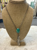 Turquoise Feather Necklace 018491