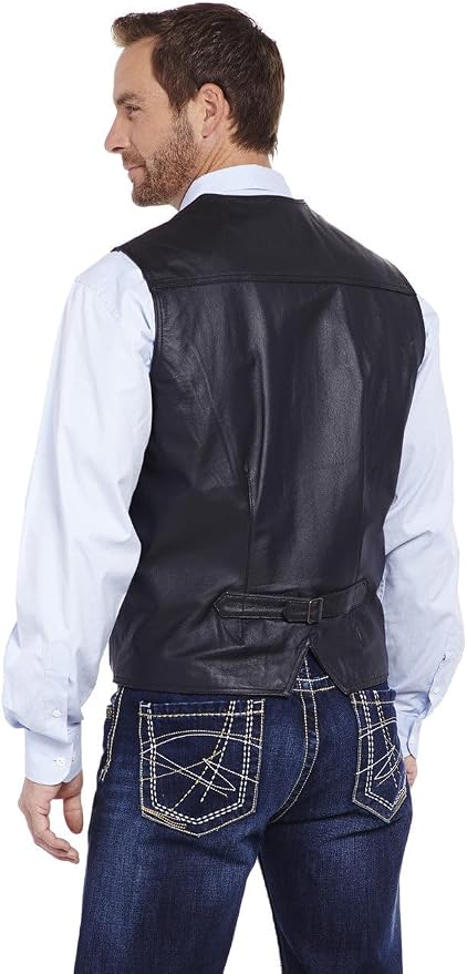 Cripple Creek Men's Black Leather Western Vest ML1059