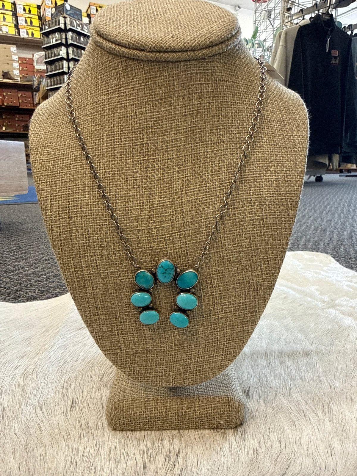 Kingman Turquoise Naja Necklace 002393