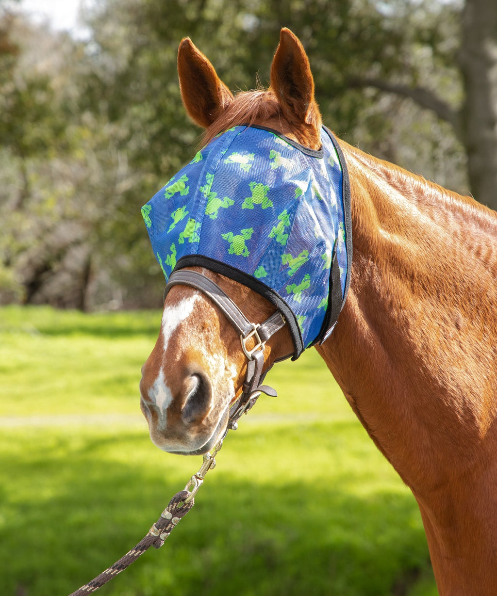 FFR30 Flying Frogs Blue Frog Fly Mask with Fleece Binding