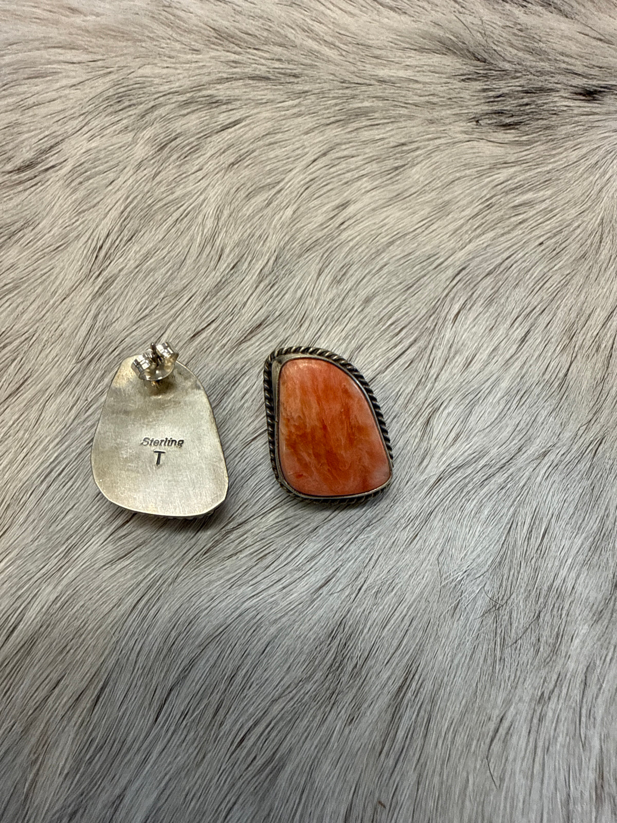Red Spiny Post earrings 093126