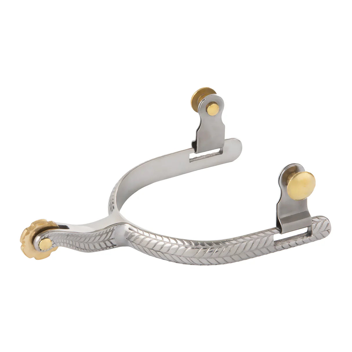 Men’s Roping Spurs with Engraved Band and Rosebud Rowel 25-8500