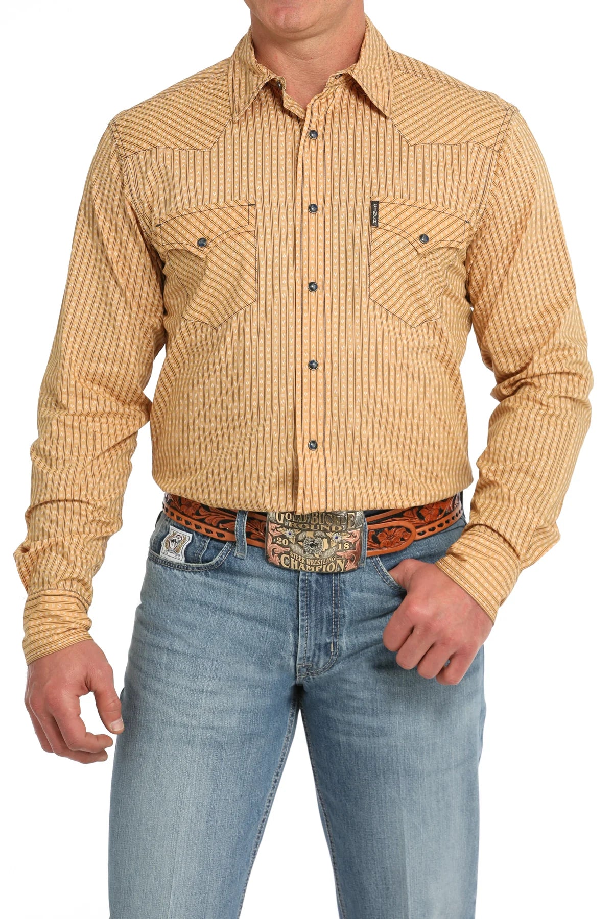 CINCH MENS GOLD MODERN FIT LONG SLEEVE SHIRT MTW1303082
