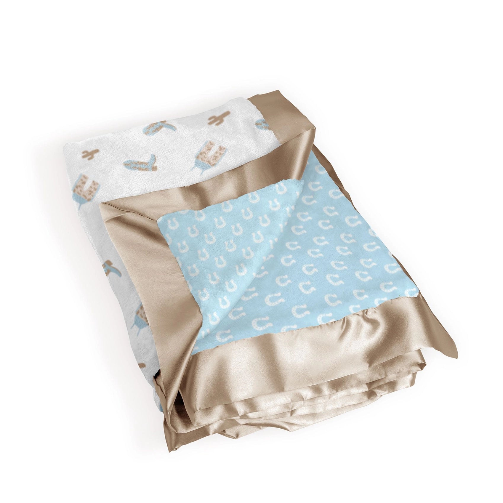 Reversible Baby Blanket Howdy Partner Blue JF32015HPB