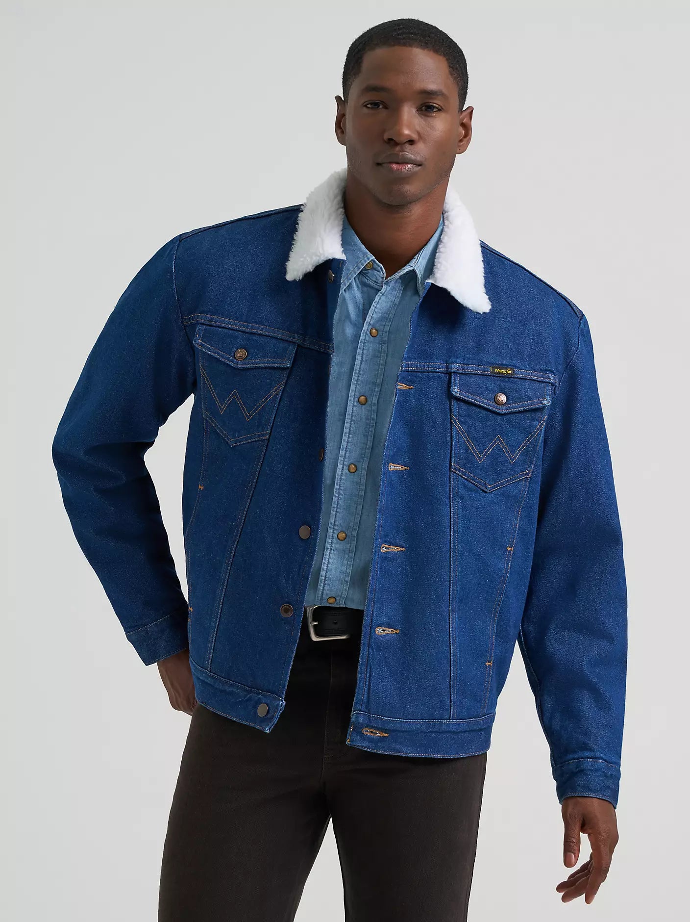 WRANGLER® WESTERN SHERPA LINED DENIM JACKET 74255PW