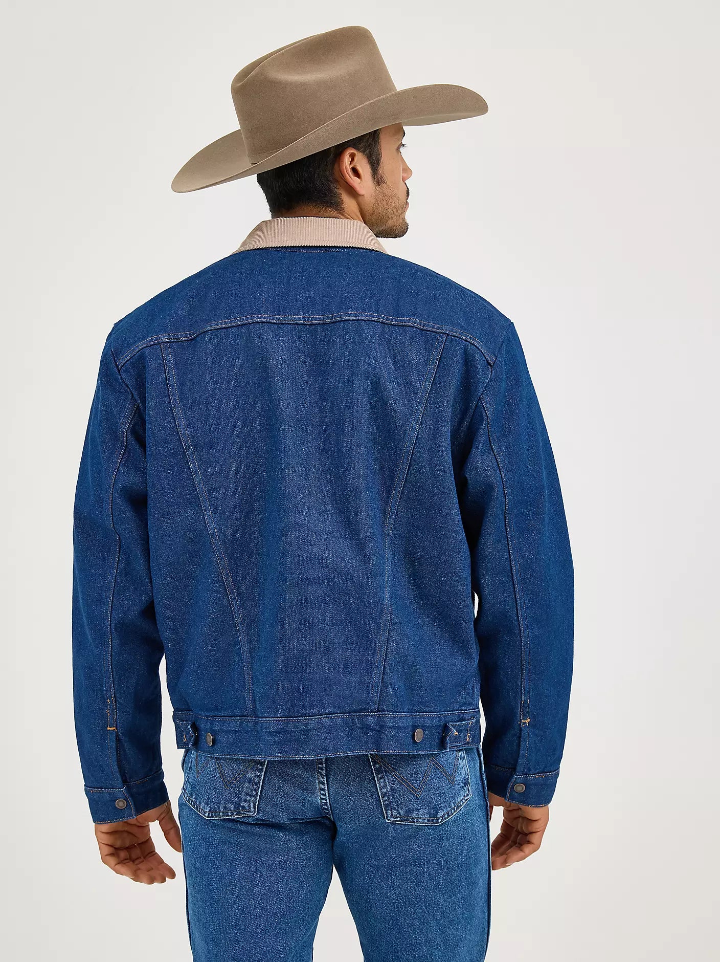 MEN'S WRANGLER® BLANKET LINED CORDUROY COLLAR DENIM JACKET 74260PW