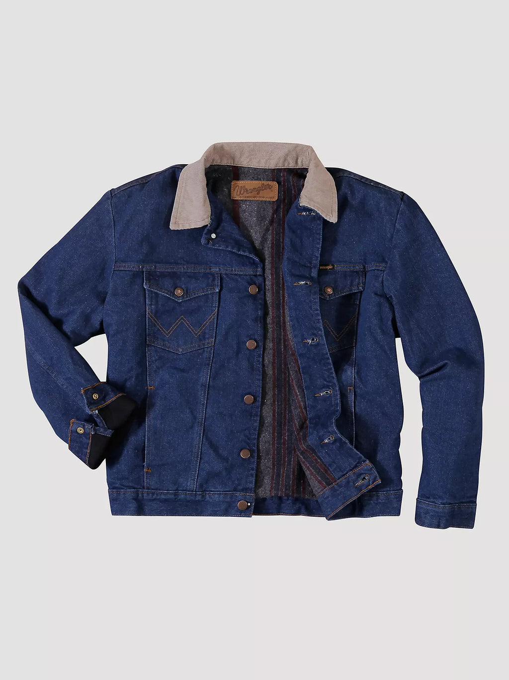 MEN'S WRANGLER® BLANKET LINED CORDUROY COLLAR DENIM JACKET 74270PW