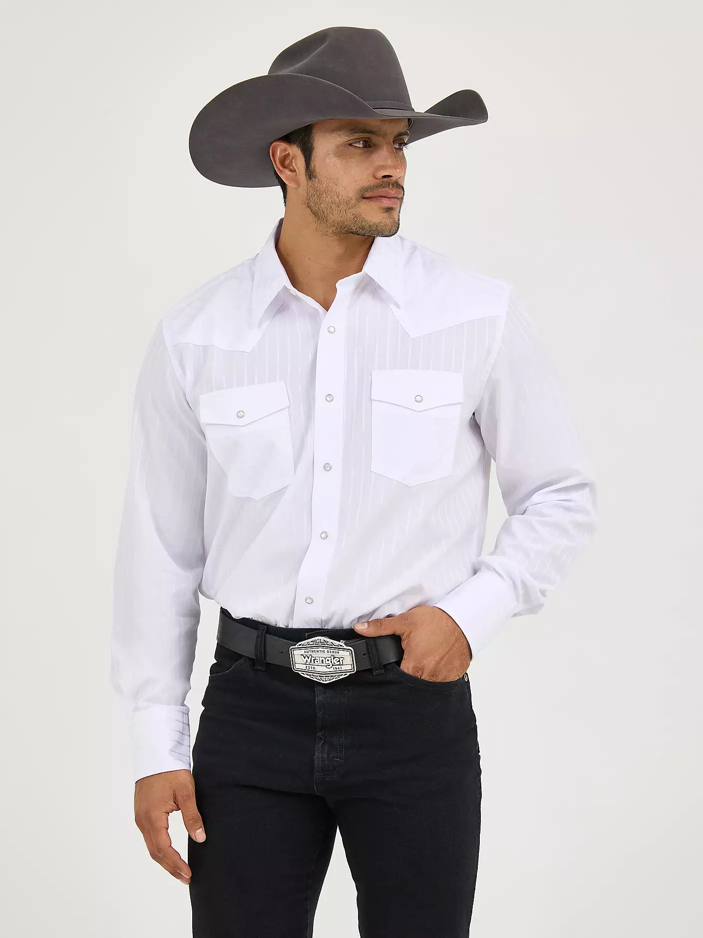 WRANGLER® WESTERN LONG SLEEVE WESTERN SNAP 75221WH