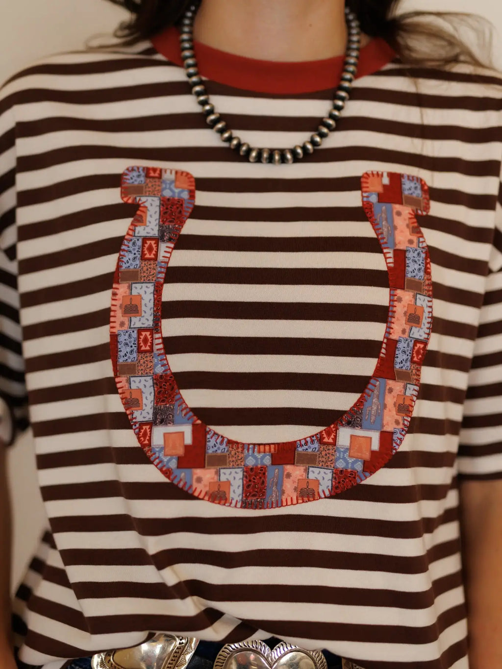 T-Shirt, Quilted Horseshoe Stripe HH1412