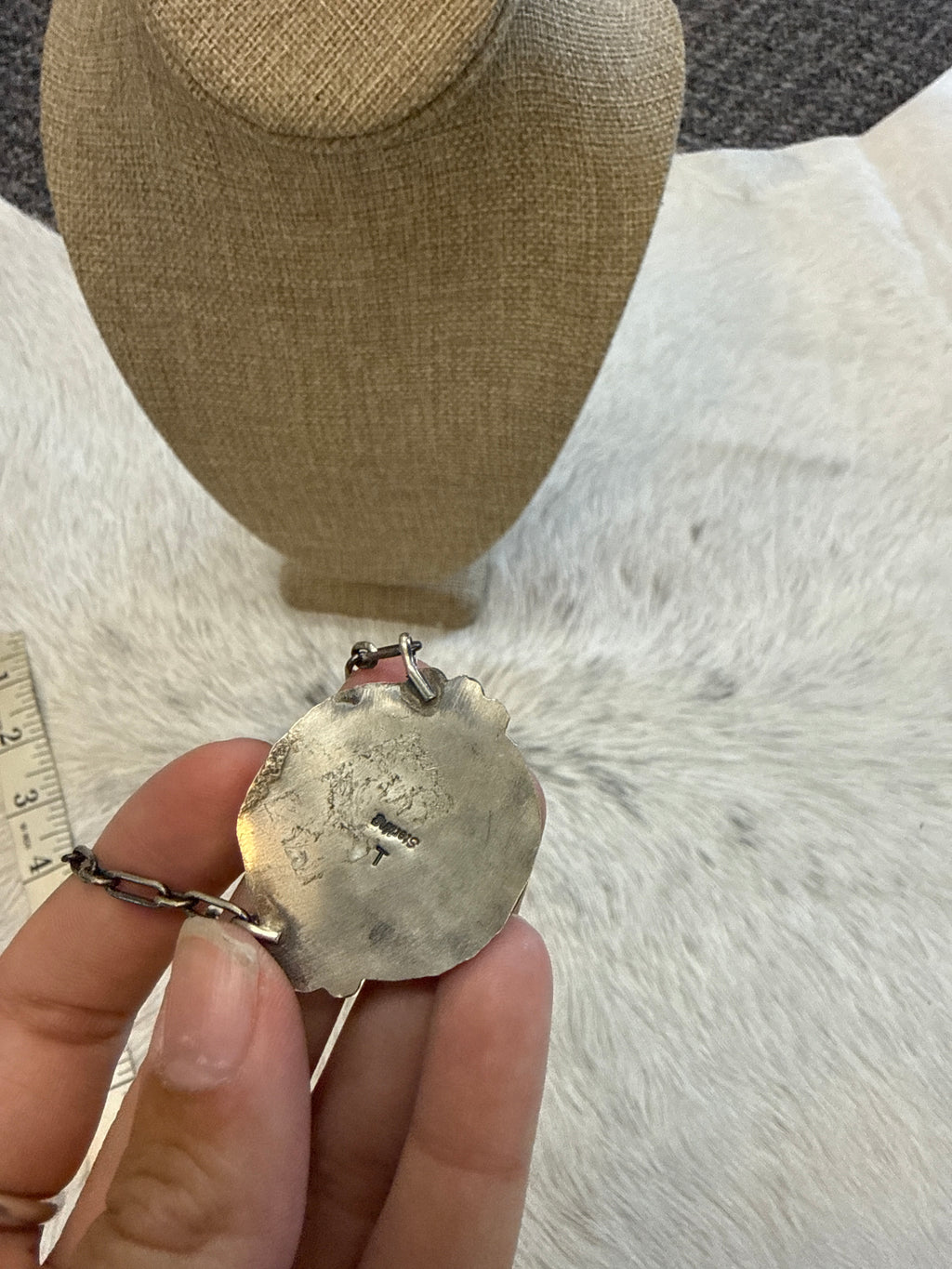 White Buffalo Circle Necklace 018430