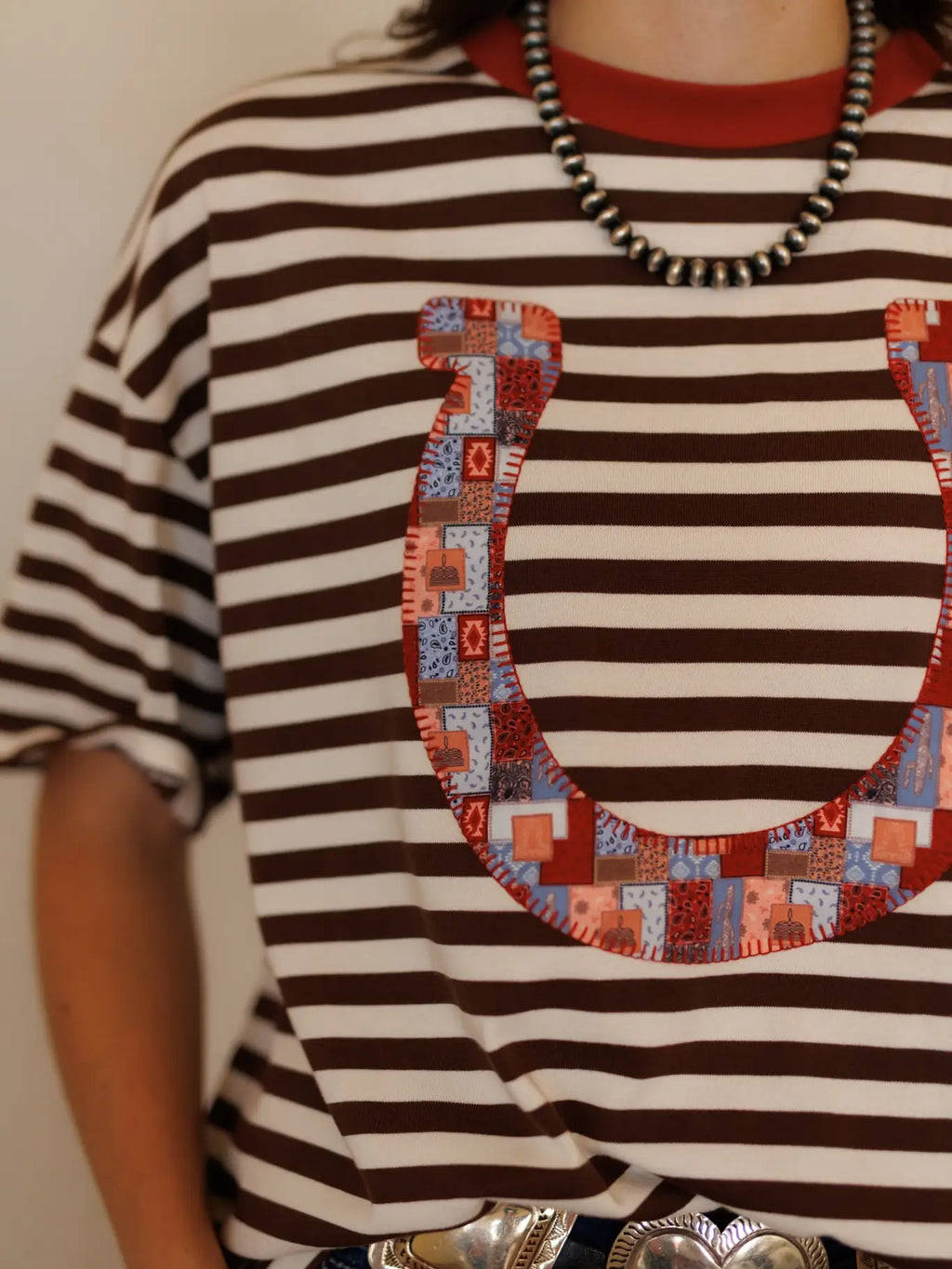 T-Shirt, Quilted Horseshoe Stripe HH1412