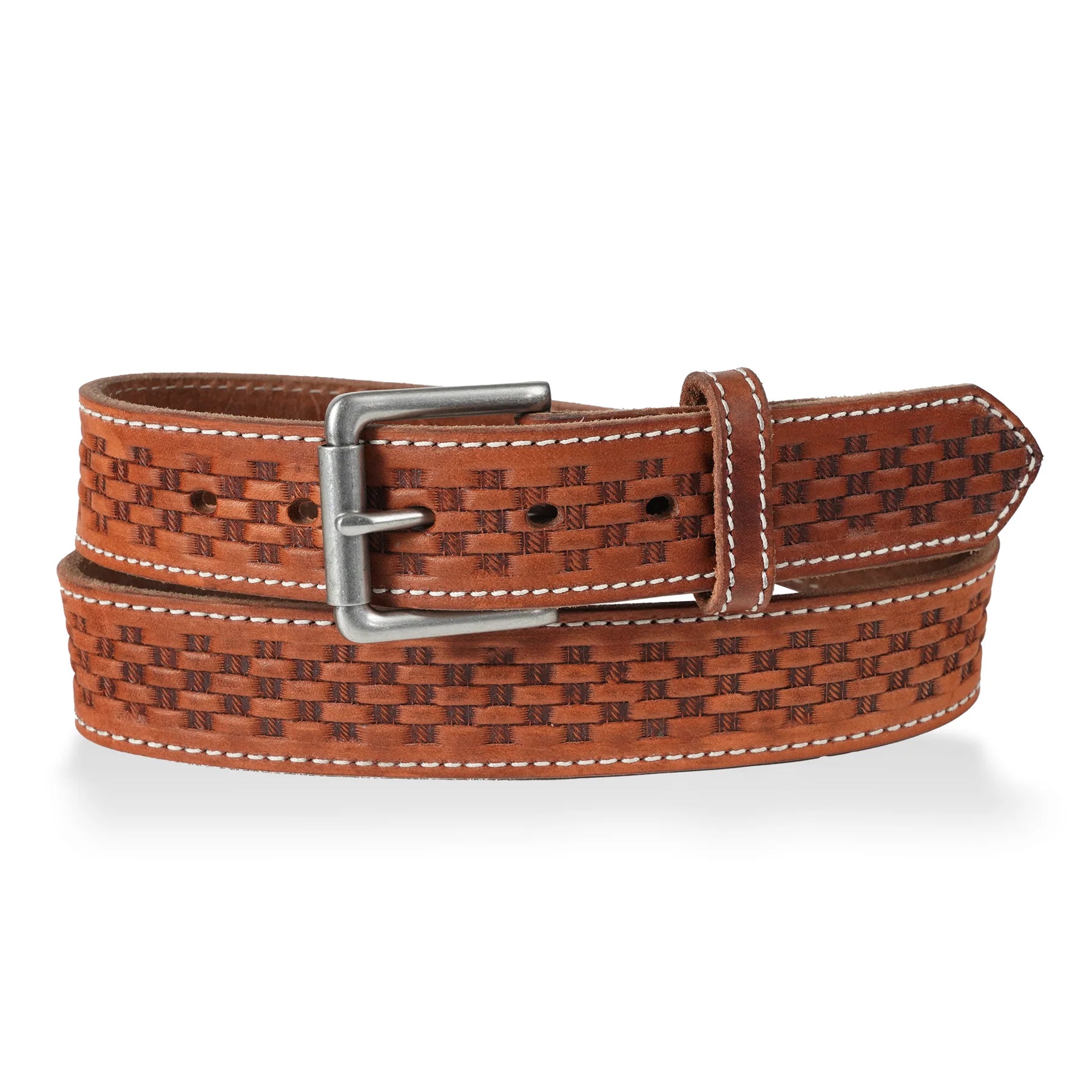 MEN'S GINGERICH 1 1/2" BASKETWEAVE LEATHER BELT - 8531-37