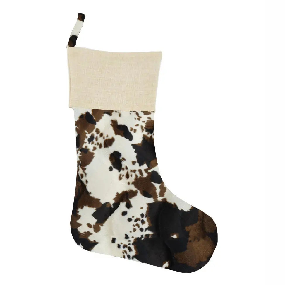 Brown Cowhide Christmas Stocking STKG002