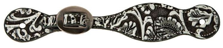Professional's Choice Women's Black & White Paisley Spur Strap 9182BWP