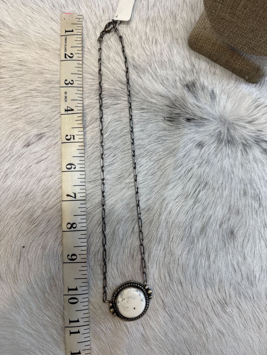 White Buffalo Circle Necklace 018430
