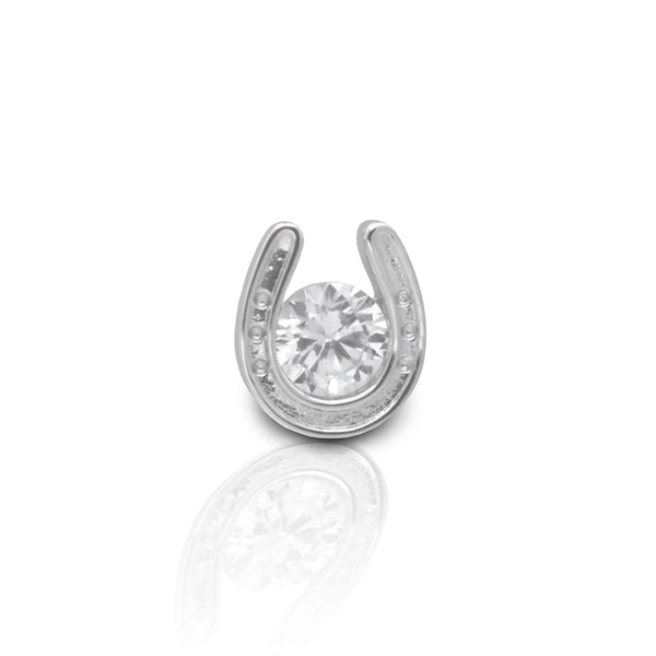 9STT Kelly Herd Horseshoe Stud Tie Tack - Sterling Silver