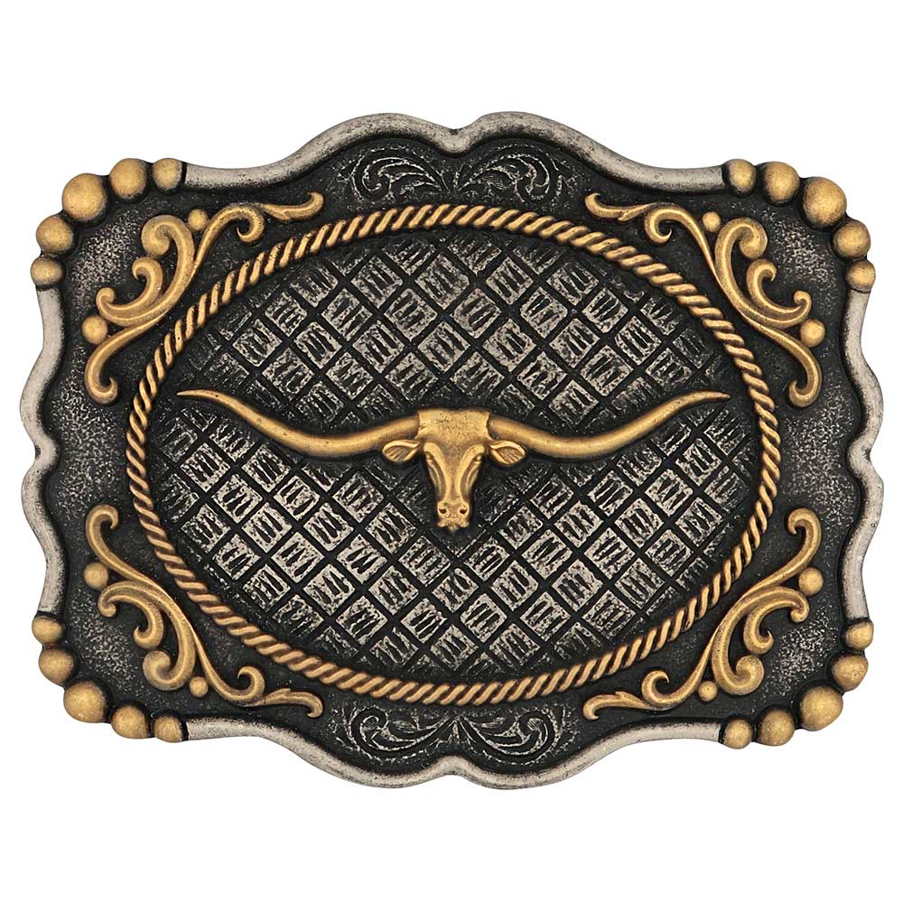 A1003P Framed Longhorn Attitude Buckle