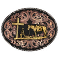 A1005 Tri-tone Christian Cowboy Attitude Buckle