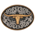 Two-Tone Longhorn Attitude Buckle A1015P