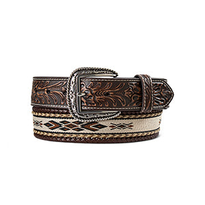 ARIAT MEN'S HORSE HAIR BROWN BELT A1044902