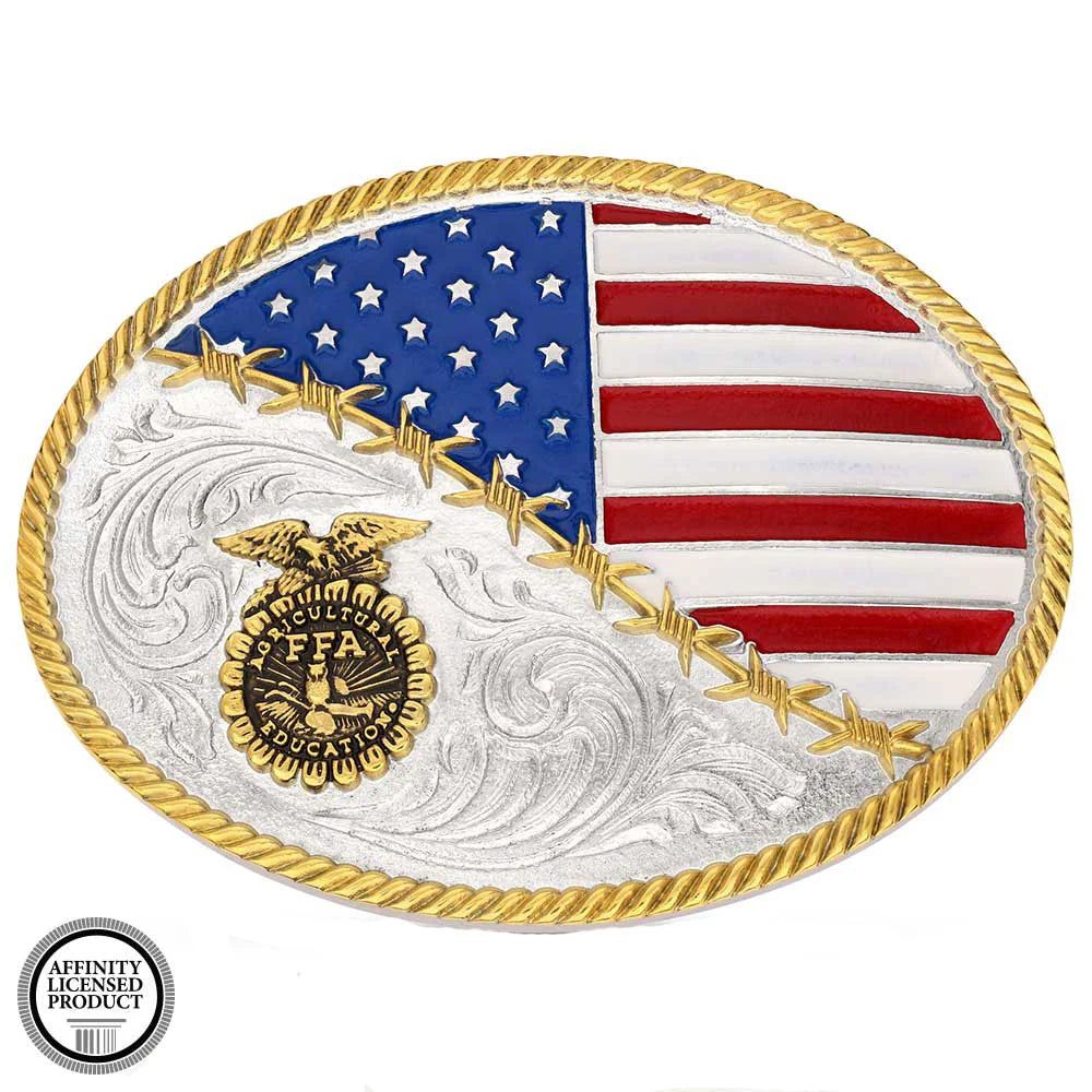 A1048FFA Montana Silversmiths FFA Patriotic Traditions Buckle A1048FFA Montana Silversmiths FFA Patriotic Traditions Buckle