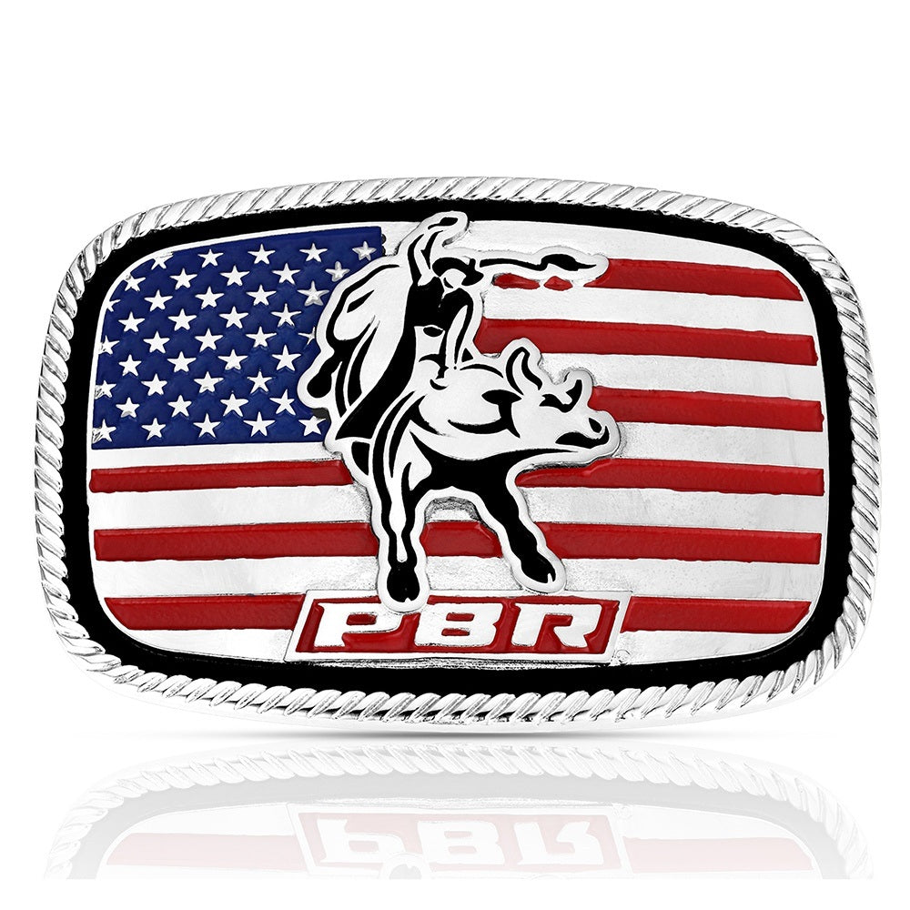 A1090PBR America Loves Bull Riding PBR Buckle