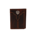 Ariat® Men's Brown Center Bump Shield Trifold Wallet A3550102