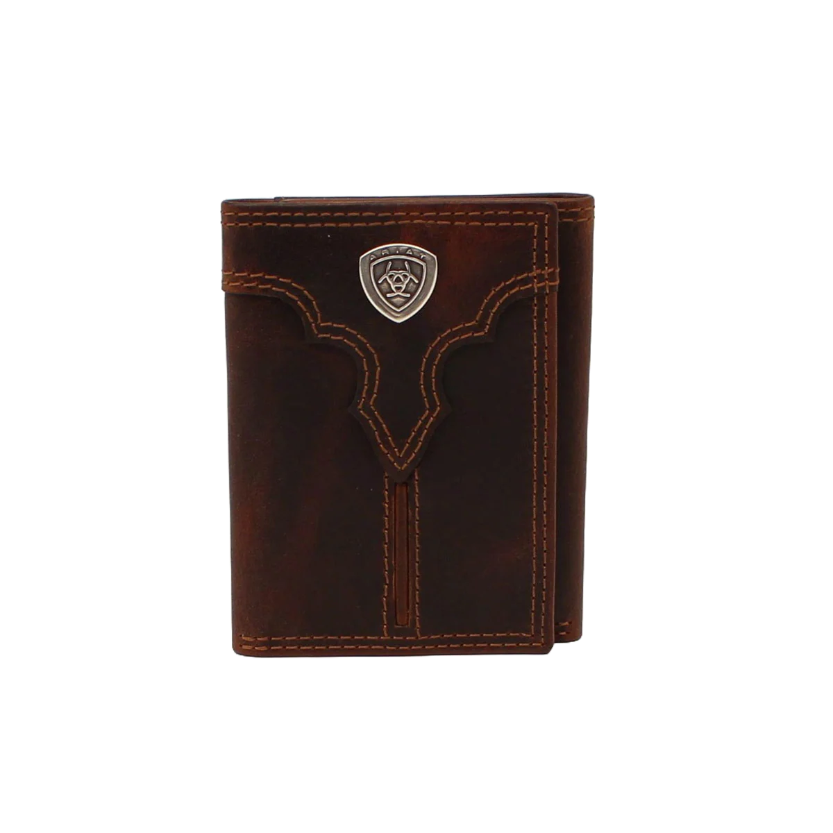 Ariat® Men's Brown Center Bump Shield Trifold Wallet A3550102