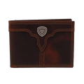 Ariat® Men's Center Bump Shield Brown Bifold Wallet A3550202