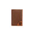 Ariat® Men's Trifold Basketweave Shield Tan Wallet A3550408