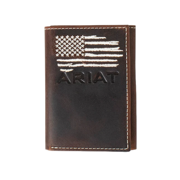 Ariat Distressed American Flag Trifold Wallet A3553934