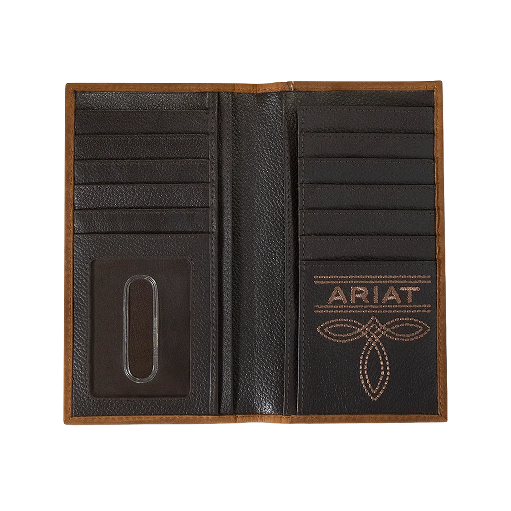 Ariat American Flag Logo Aged Bark Rodeo Wallet A35547217