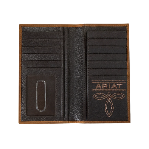 Ariat American Flag Logo Aged Bark Rodeo Wallet A35547217