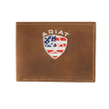 Ariat American Flag Embroidered Aged Back Bifold Wallet A35549217