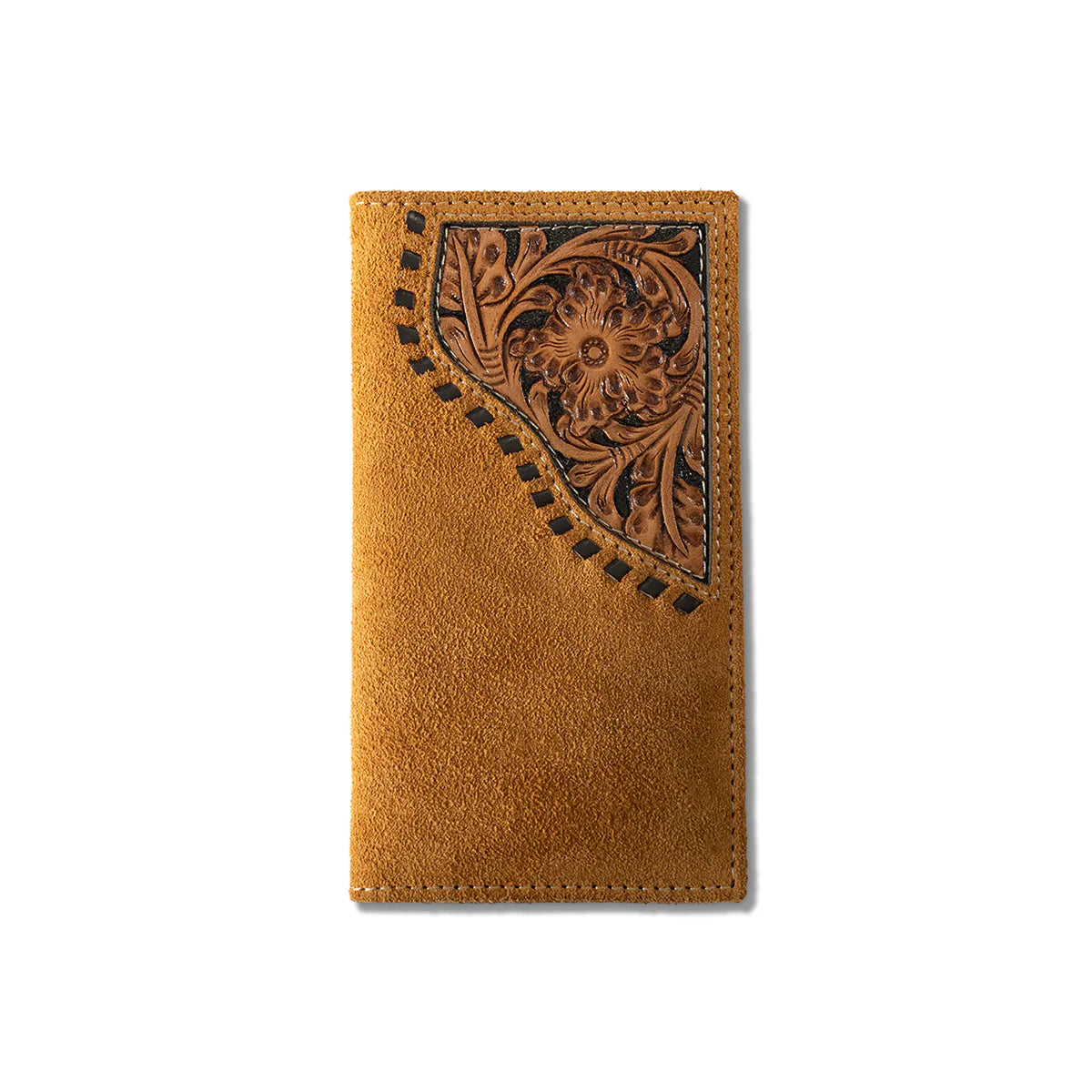 Men's Ariat Tan Rodeo Style Floral Overlay Wallet A3565008