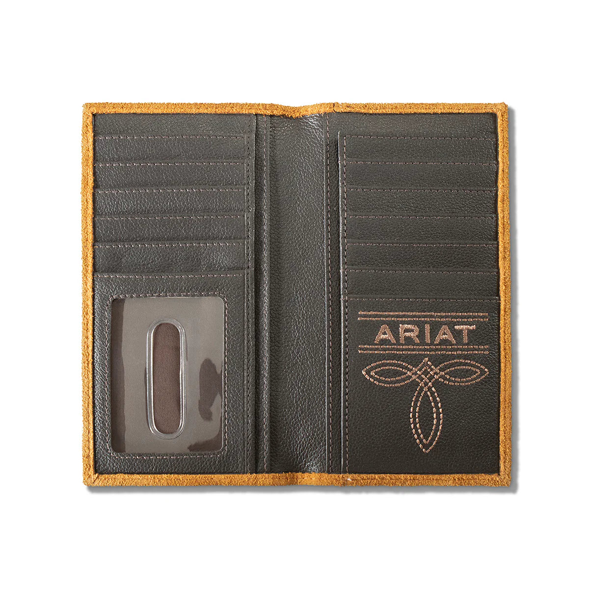 Men's Ariat Tan Rodeo Style Floral Overlay Wallet A3565008
