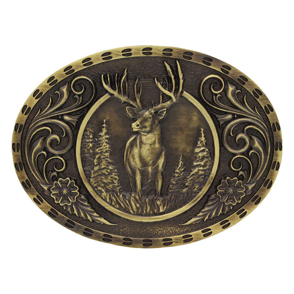A507C Heritage Outdoor Series Wild Stag Carved Buckle