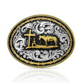 A543 Two tone Rope & Barbed Wire Classic Impressions Christian Cowboy Attitude Buckle