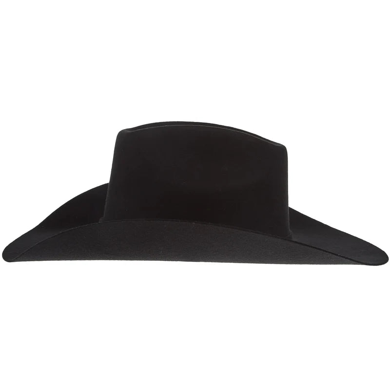 ARIAT 2X BLACK PRECREASED WOOL HAT 4.25IN BRIM HAT A7520201