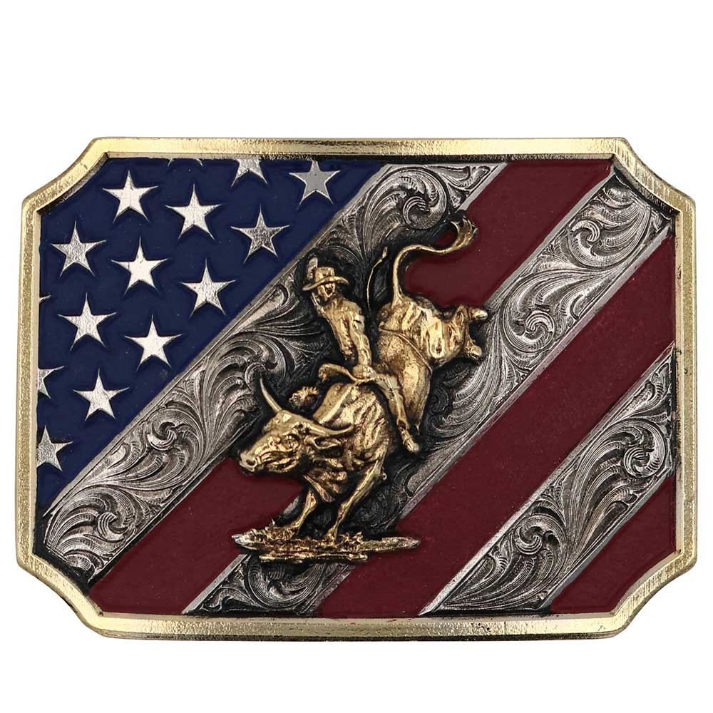 Patriot Bull Rider Attitude Belt Buckle A865