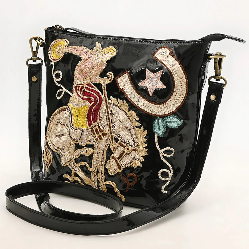 American Darling Black Retro Bronc Crossbody ADBGA785