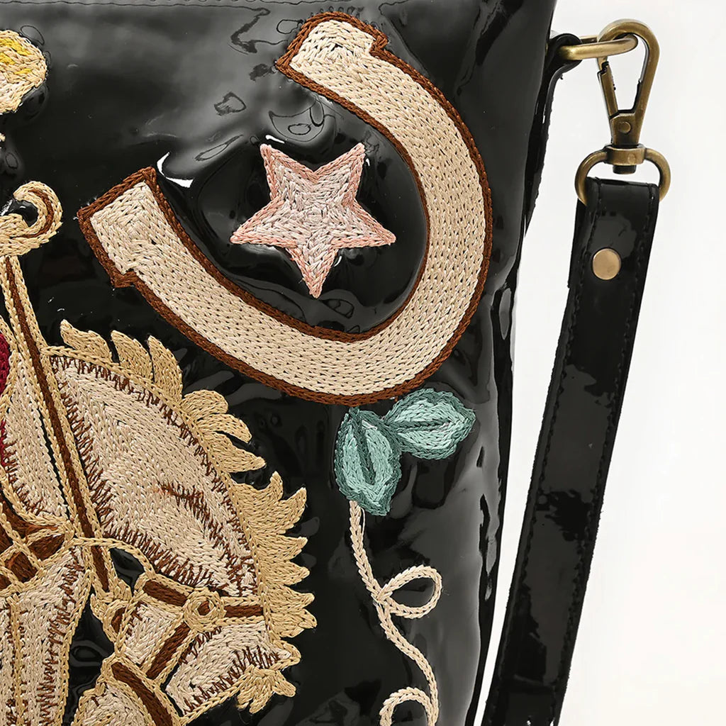 American Darling Black Retro Bronc Crossbody ADBGA785