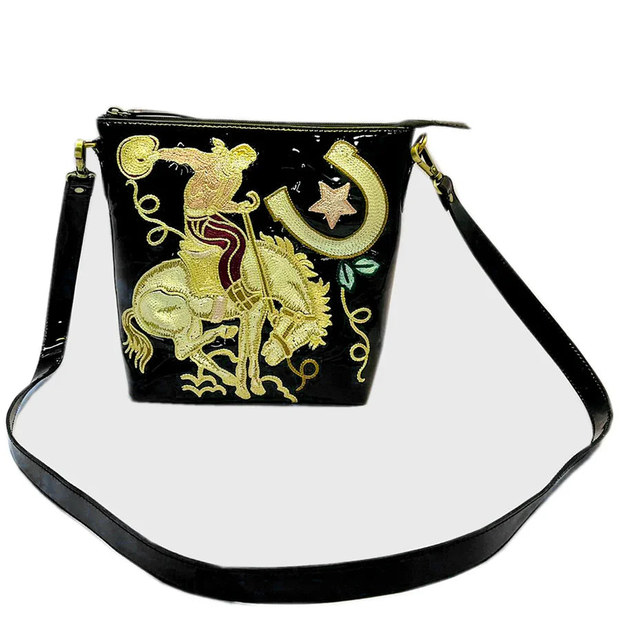 American Darling Black Retro Bronc Crossbody ADBGA785