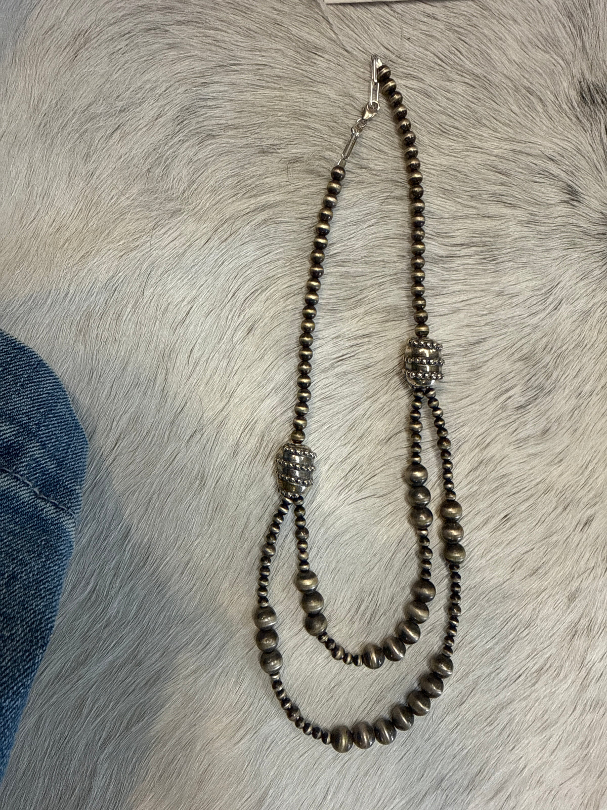 Double Strand Barrel Necklace